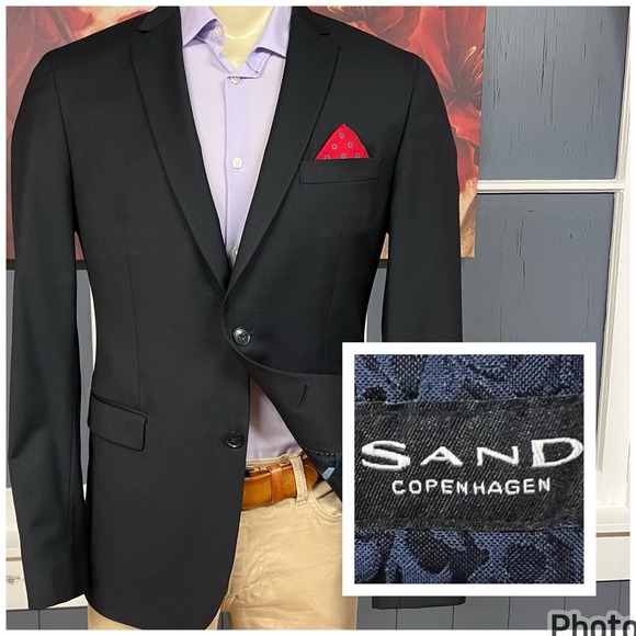 Sand Copenhagen Other - Sand Copenhagen Wool Silk Blazer Jacket Sport Coat Mens 42R Slim Fit Black